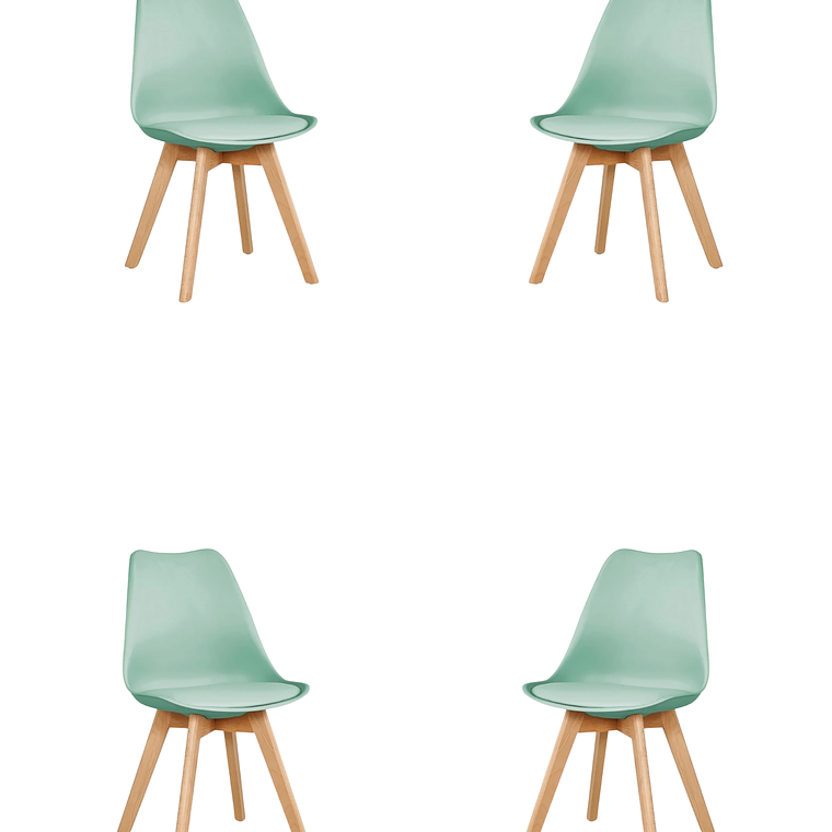 Comedor Mesa Redonda Tulip Madera + Sillas Tulip 4