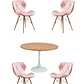 Comedor Mesa Redonda Tulip Madera + Sillas Radar - Miniatura 3
