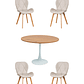 Comedor Mesa Redonda Tulip Madera + Sillas Radar Velvet - Miniatura 4