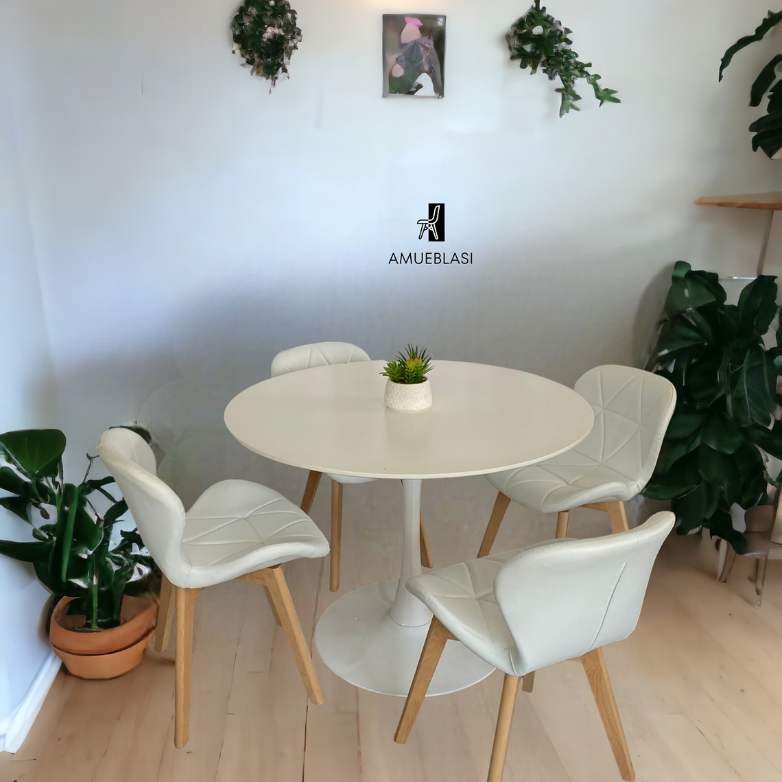 Comedor Mesa Redonda Tulip  + Sillas Radar Fiori 5