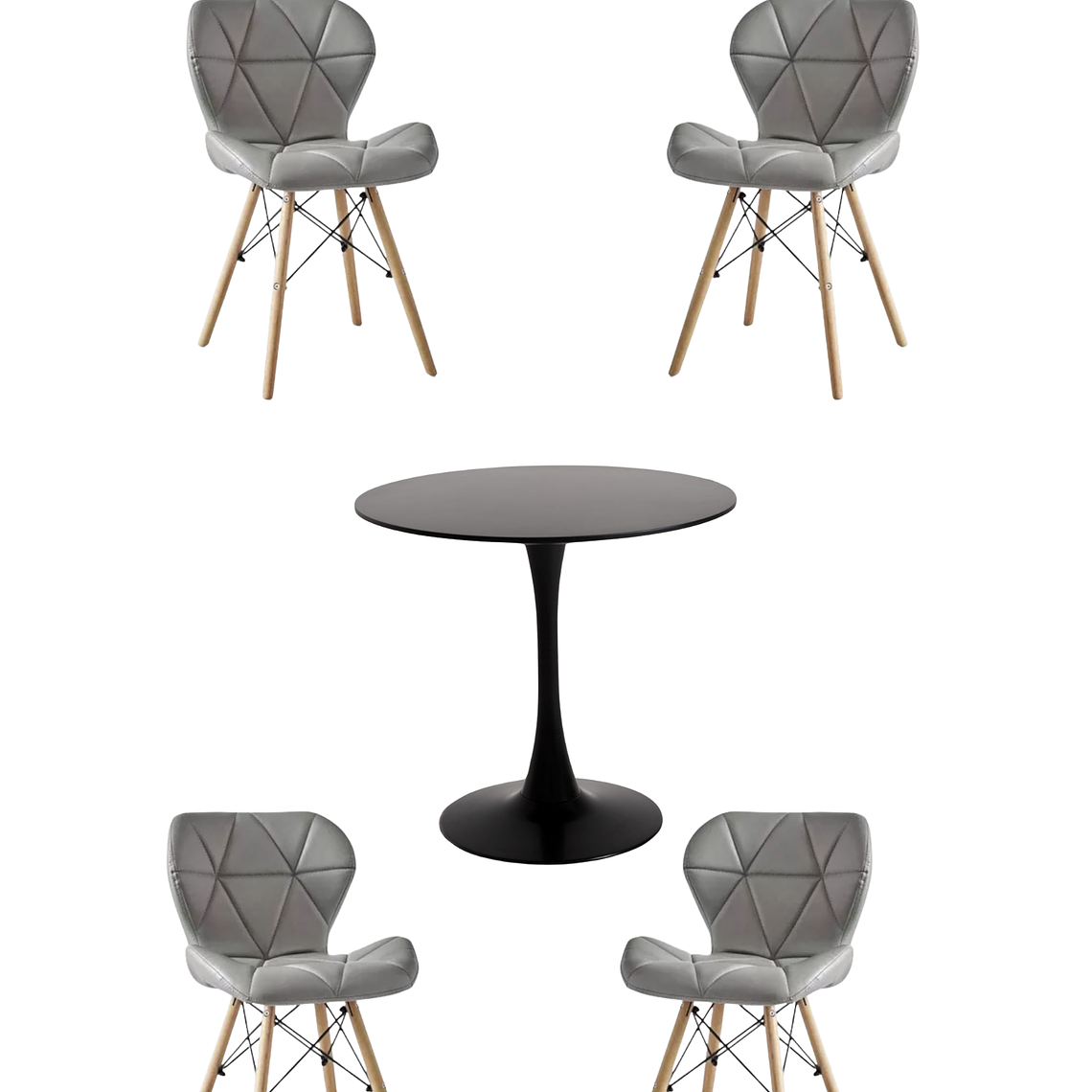 Comedor Mesa Redonda Tulip + Sillas Radar 10