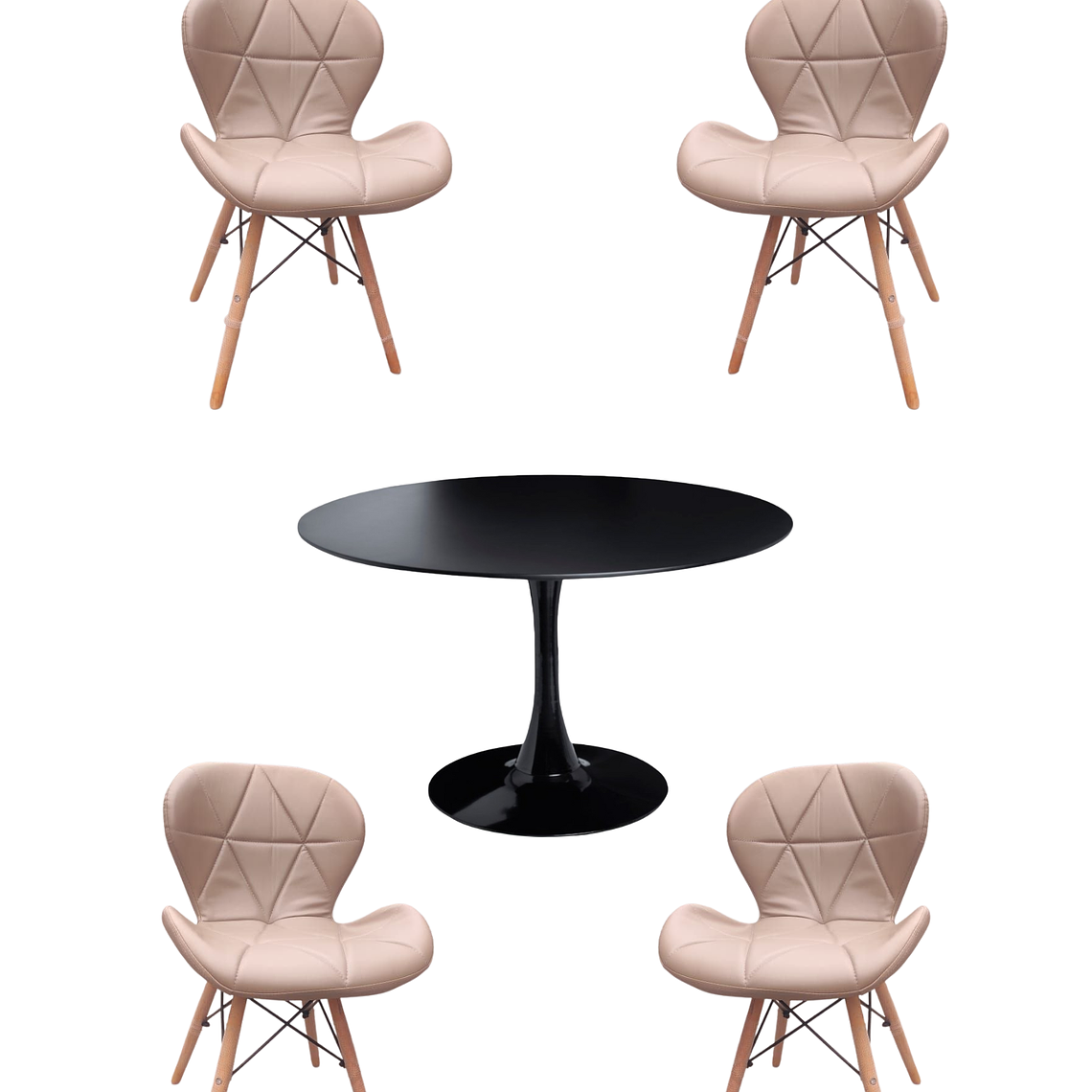 Comedor Mesa Redonda Tulip + Sillas Radar 12