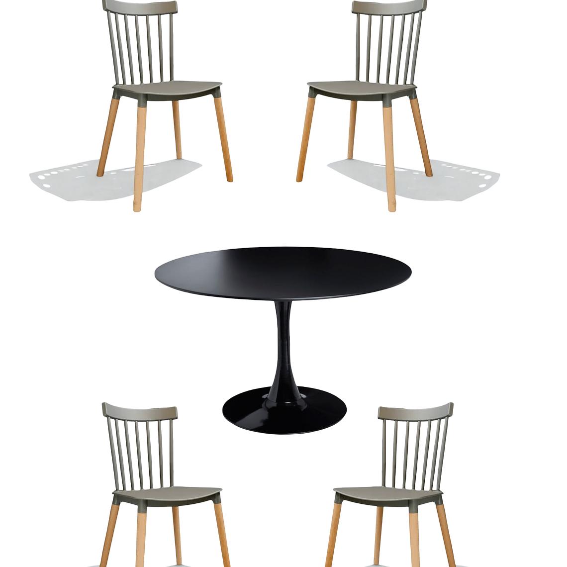 Comedor Mesa Redonda Tulip + Sillas Windsor 16