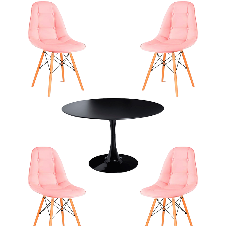 Comedor Mesa Redonda Tulip + Sillas Buckle 11
