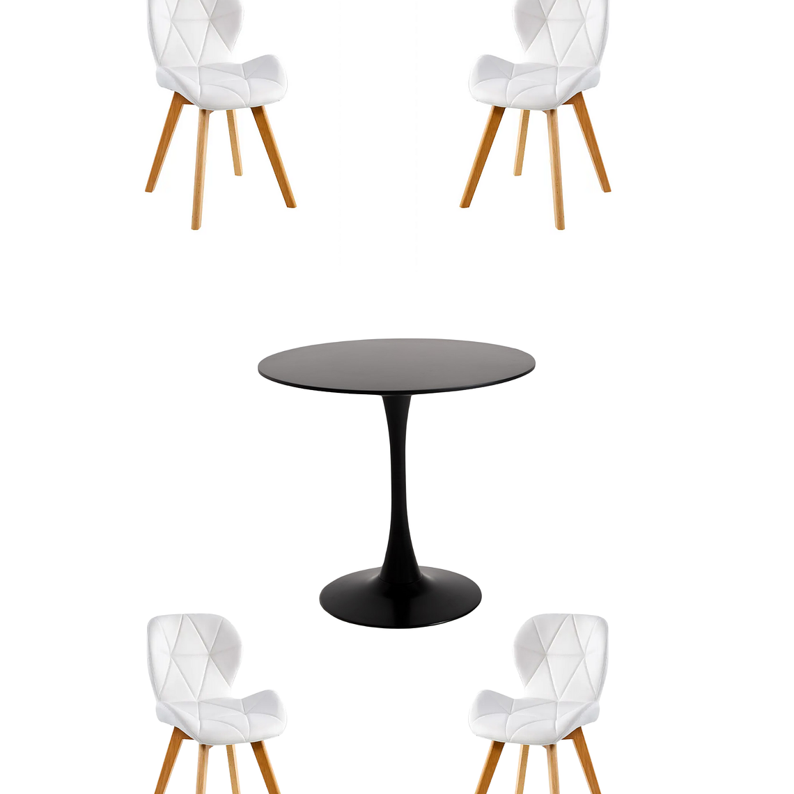 Comedor Mesa Redonda Tulip  + Sillas Radar Fiori 8