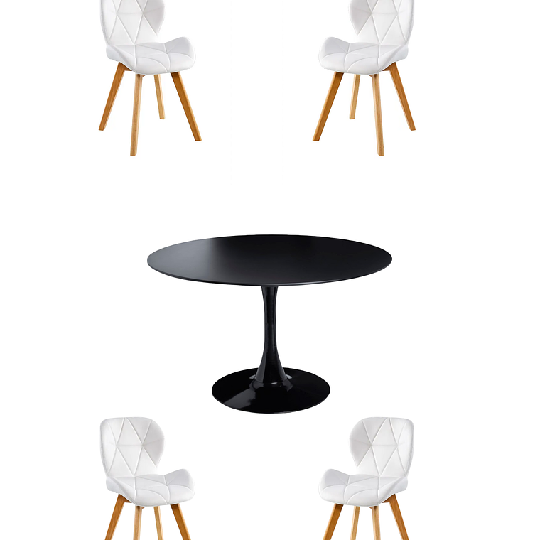 Comedor Mesa Redonda Tulip  + Sillas Radar Fiori 9