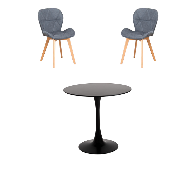 Comedor Mesa Redonda Tulip  + Sillas Radar Velvet 7