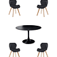 Comedor Mesa Redonda Tulip  + Sillas Radar Velvet - Miniatura 12