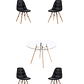 Comedor Mesa Redonda Vidrio Eames + Sillas Buckle - Miniatura 5