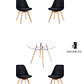 Comedor Mesa Redonda Vidrio Eames + Sillas Tulip Velvet - Miniatura 2
