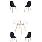 Comedor Mesa Redonda Vidrio Eames + Sillas Scoop - Miniatura 5