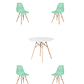 Comedor Mesa Redonda Melamina Eames Blanca + Sillas Eames - Miniatura 6