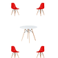 Comedor Mesa Redonda Melamina Eames Blanca + Sillas Eames - Miniatura 7