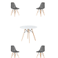 Comedor Mesa Redonda Melamina Eames Blanca + Sillas Eames - Miniatura 8