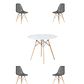 Comedor Mesa Redonda Melamina Eames Blanca + Sillas Eames - Miniatura 11
