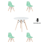 Comedor Mesa Redonda Melamina Eames Blanca + Sillas Eames - Miniatura 13