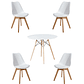 Comedor Mesa Redonda Melamina Eames Blanca + Sillas Tulip - Miniatura 2
