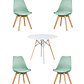 Comedor Mesa Redonda Melamina Eames Blanca + Sillas Tulip - Miniatura 3
