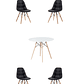 Comedor Mesa Redonda Melamina Eames Blanca + Sillas Buckle - Miniatura 6