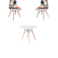 Comedor Mesa Redonda Melamina Eames Blanca + Sillas Patchwork - Miniatura 6