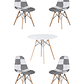 Comedor Mesa Redonda Melamina Eames Blanca + Sillas Patchwork - Miniatura 7