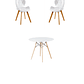 Comedor Mesa Redonda Melamina Eames Blanca + Sillas Radar Fiori - Miniatura 4