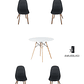 Comedor Mesa Redonda Melamina Eames Blanca + Sillas Capitone - Miniatura 2