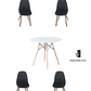 Comedor Mesa Redonda Melamina Eames Blanca + Sillas Capitone - Miniatura 4