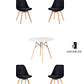Comedor Mesa Redonda Melamina Eames Blanca + Sillas Tulip Velvet - Miniatura 1
