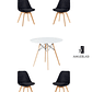 Comedor Mesa Redonda Melamina Eames Blanca + Sillas Tulip Velvet - Miniatura 5