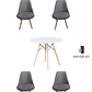 Comedor Mesa Redonda Melamina Eames Blanca + Sillas Tulip Velvet - Miniatura 6
