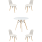 Comedor Mesa Redonda Melamina Eames Blanca + Sillas Scoop - Miniatura 5