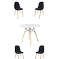 Comedor Mesa Redonda Melamina Eames Blanca + Sillas Scoop - Miniatura 6