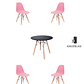 Comedor Mesa Redonda Melamina Eames Negra + Sillas Eames - Miniatura 1