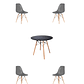 Comedor Mesa Redonda Melamina Eames Negra + Sillas Eames - Miniatura 3