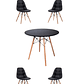  Comedor Mesa Redonda Melamina Eames Negra + Sillas Buckle - Miniatura 2