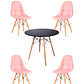  Comedor Mesa Redonda Melamina Eames Negra + Sillas Buckle - Miniatura 3
