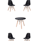  Comedor Mesa Redonda Melamina Eames Negra + Sillas Buckle - Miniatura 6