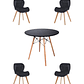  Comedor Mesa Redonda Melamina Eames Negra + Sillas Radar Velvet - Miniatura 5