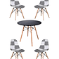 Comedor Mesa Redonda Melamina Eames Negra + Sillas Patchwork - Miniatura 5