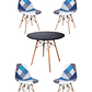 Comedor Mesa Redonda Melamina Eames Negra + Sillas Patchwork - Miniatura 3