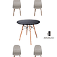Comedor Mesa Redonda Melamina Eames Negra  + Sillas Capitone - Miniatura 6