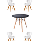 Comedor Mesa Redonda Melamina Eames Negra + Sillas Radar Fiori - Miniatura 6