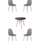 Comedor Mesa Redonda Melamina Eames Negra + Sillas Scoop - Miniatura 2