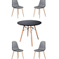 Comedor Mesa Redonda Melamina Eames Negra + Sillas Scoop - Miniatura 3
