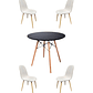 Comedor Mesa Redonda Melamina Eames Negra + Sillas Scoop - Miniatura 4
