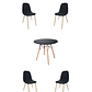Comedor Mesa Redonda Melamina Eames Negra + Sillas Scoop - Miniatura 5