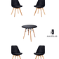  Comedor Mesa Redonda Melamina Eames Negras + Sillas Tulip Velvet - Miniatura 3