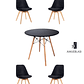  Comedor Mesa Redonda Melamina Eames Negras + Sillas Tulip Velvet - Miniatura 5