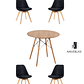 Comedor Mesa Redonda Melamina Eames Madera + Sillas Tulip Velvet - Miniatura 6